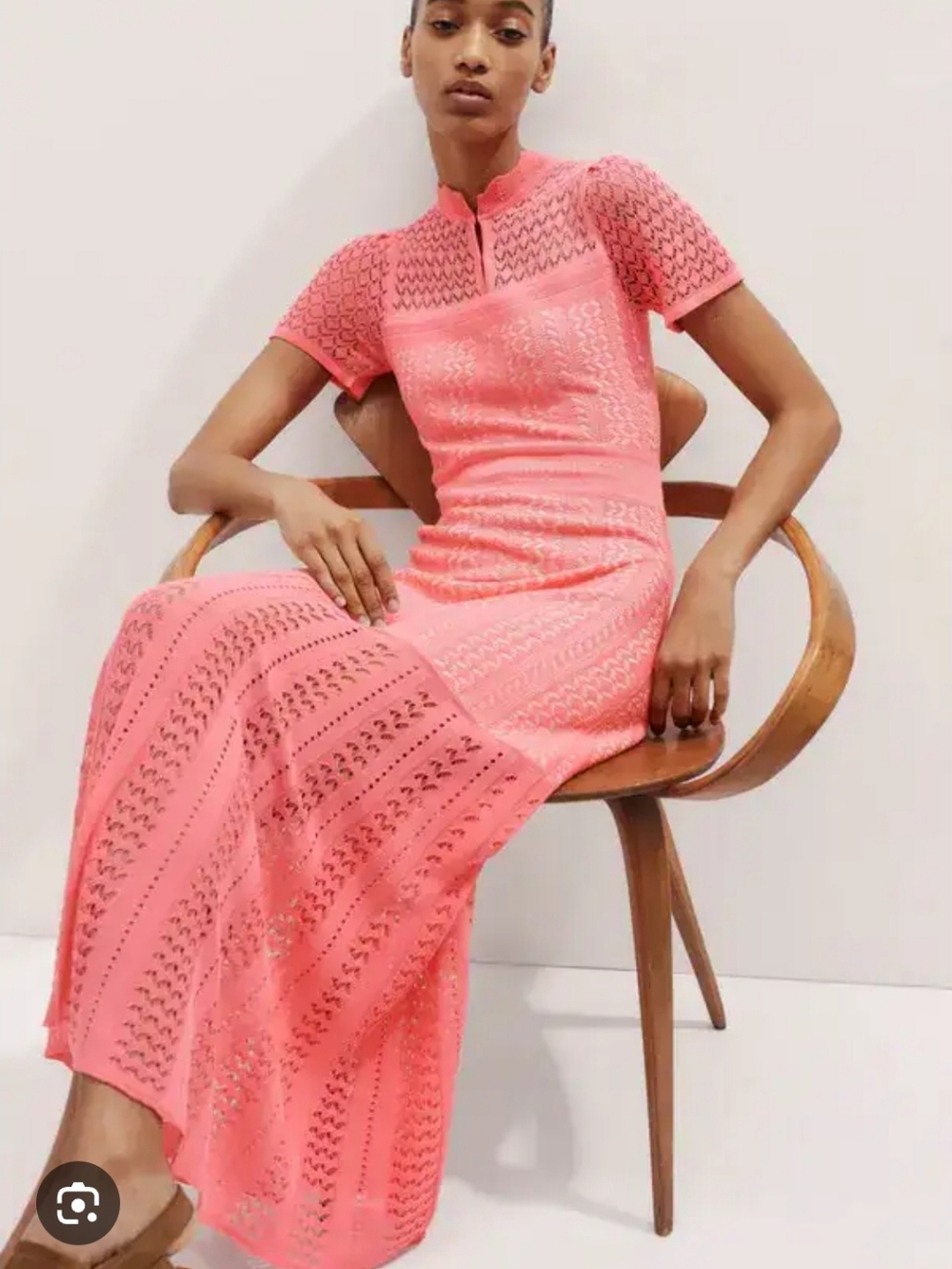 ME+EM Womens Pink Luxury Stich Knit Boho Maxi Dress. Sz 10 Beach Resortwear NWOT - Picture 6 of 12